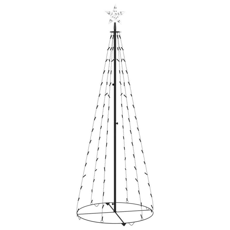 vidaXL Christmas Cone Tree Cold White 100 LEDs Decoration 27.6"x70.9"