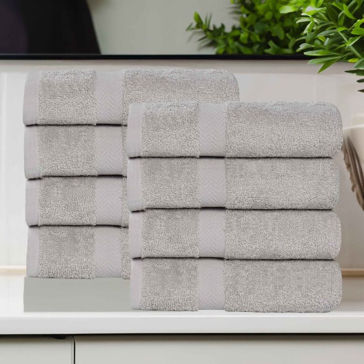 Absorbent Cotton Hand Towel Set of 8 for Bathroom, Spa and Kitchen Use