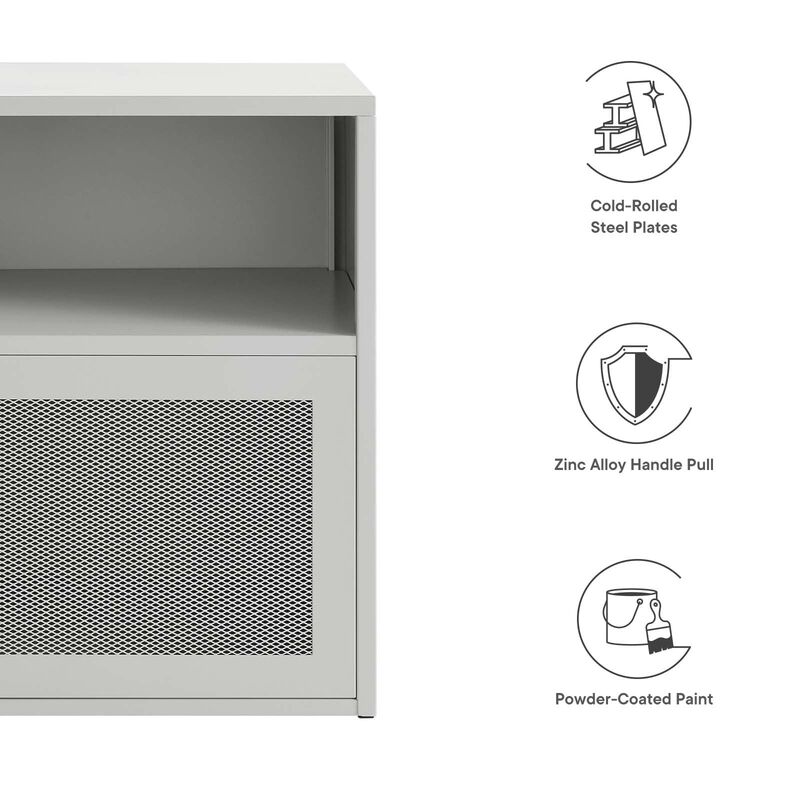 Modway Powder-Coated Metal Wall-Mount Nightstand in Light Gray image number 7