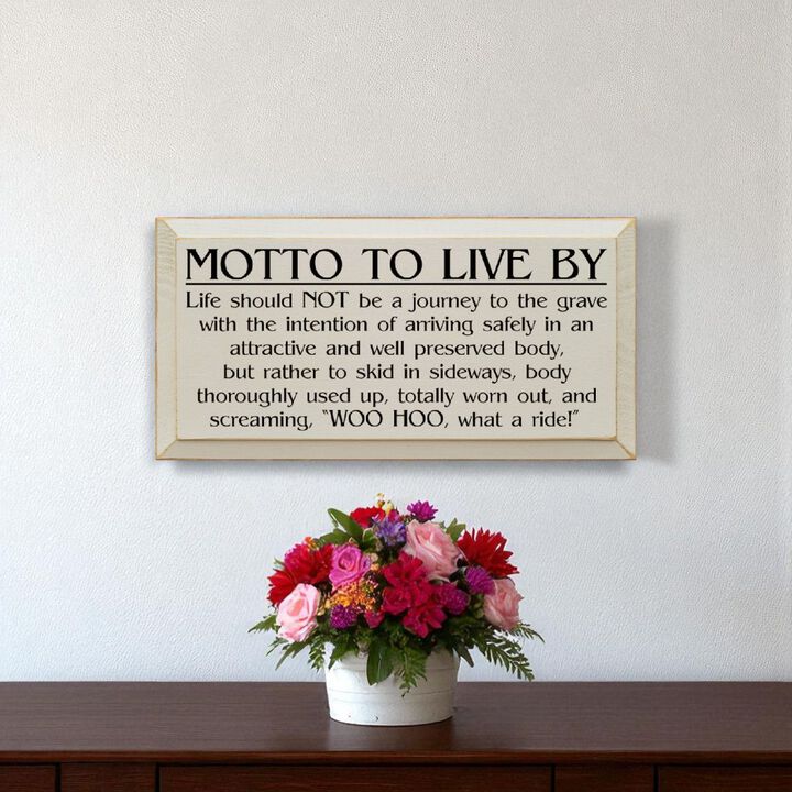 General Motto to Live By Wood Sign Motivational Wall Art Decor