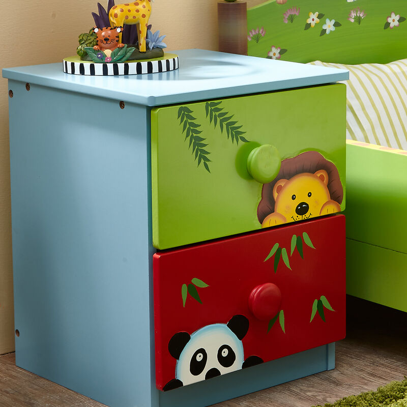 Sunny Safari Painted Night Stand with 2 Drawers, Multi image number 3