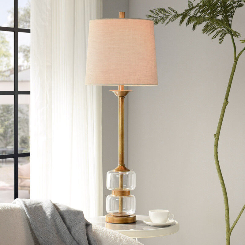 Glass & Antique Brass Lamp