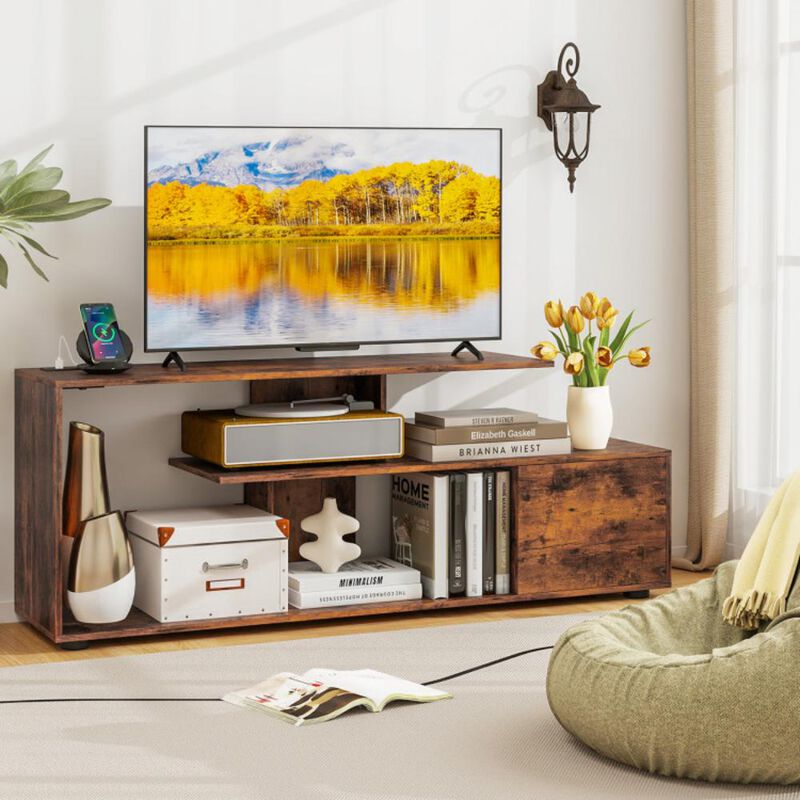Hivvago Entertainment Center TV Stand with Power Outlet