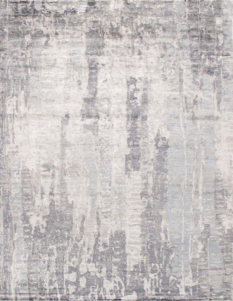 Pasargad Home Modern Hand-Knotted Silk & Wool Area Rug