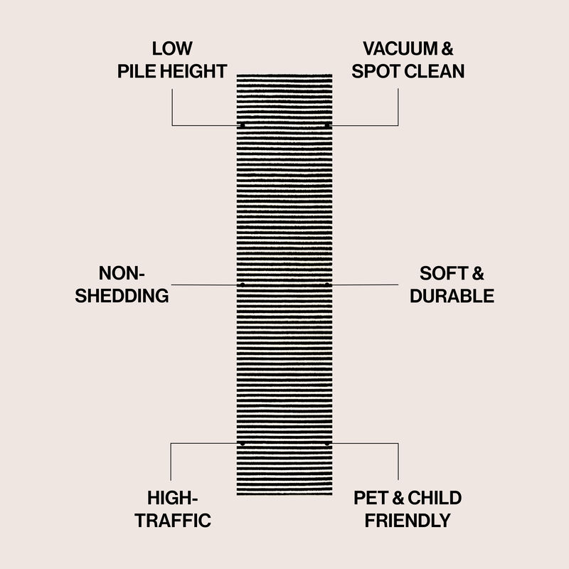 Aarhus Minimalist Scandi Striped Area Rug