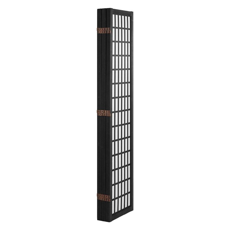 6-Panel Room Divider, Folding Privacy Screen for Home & Office - Black image number 2