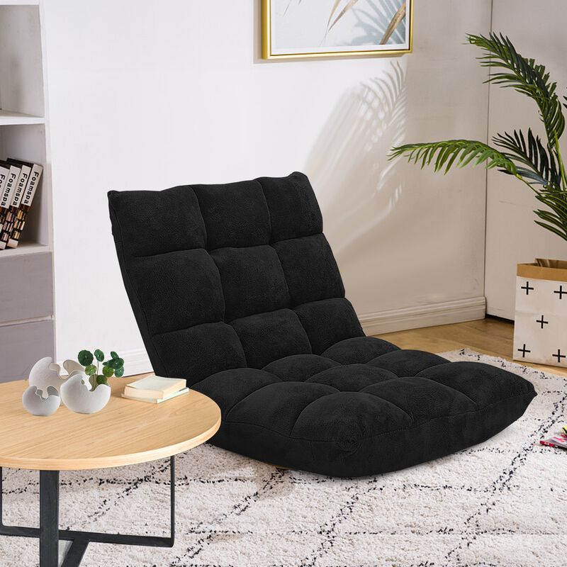 Adjustable 14-Position Floor Chair Folding Lazy Gaming Sofa Chair