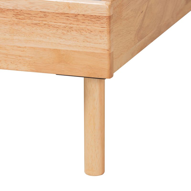 Baxton Studio Denton Japandi Natural Brown Finished Wood Queen Size Platform Bed