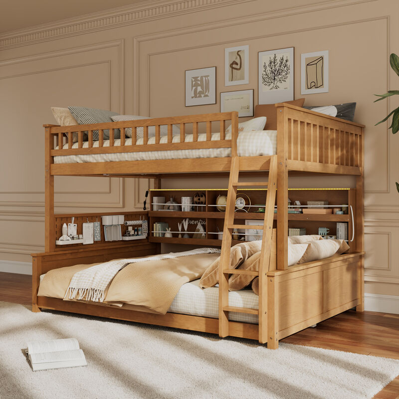 Merax Wooden Convertible Bunk Bed Series  LED RGB Light image number 5