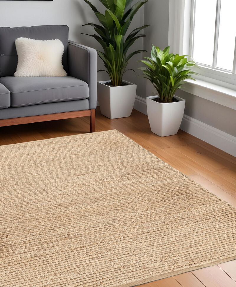 HomeRoots Jute Hand Woven Square Rug image number 1