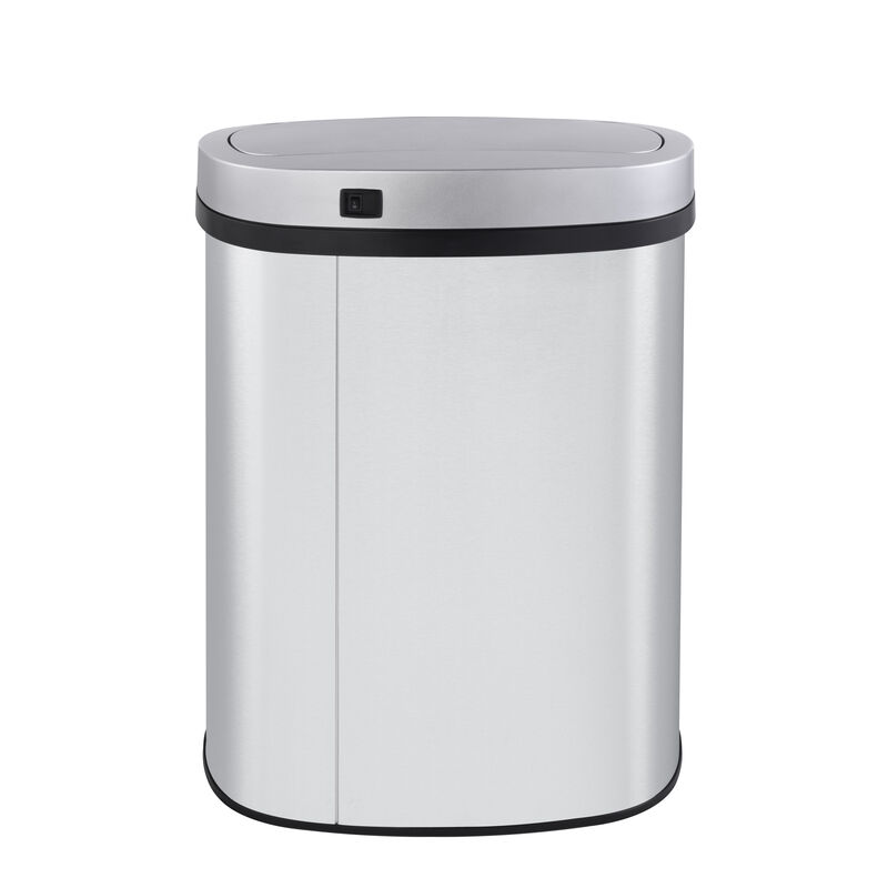 13 Gallon Stainless Steel Oval Trash Can