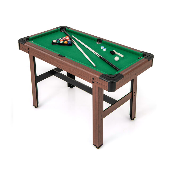 Kids and Adults Wooden Pool Table with Complete Billiard Ball Set