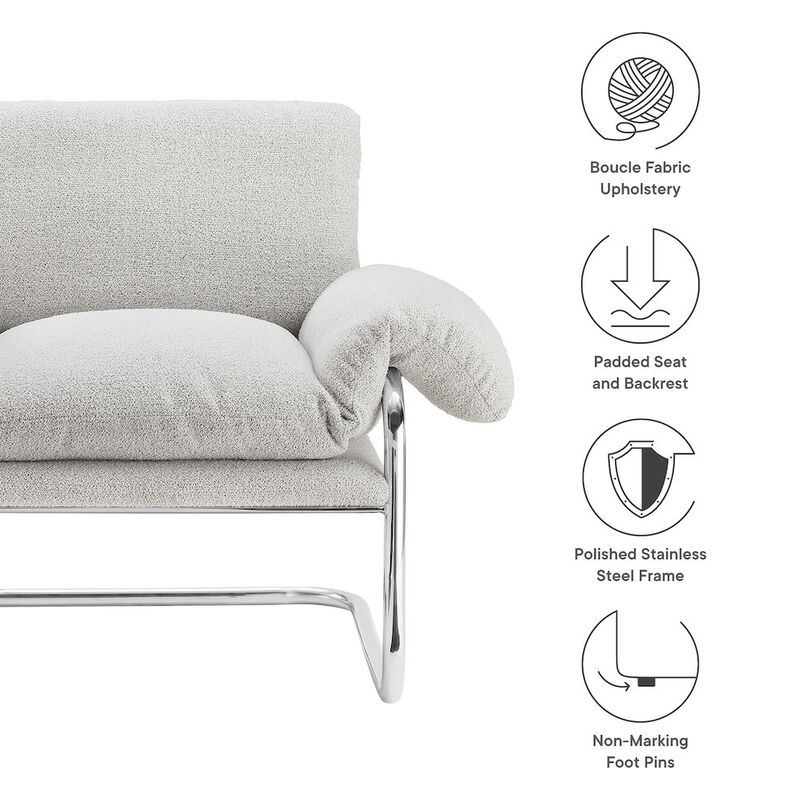 Ansel Boucle Fabric Accent Chair image number 2