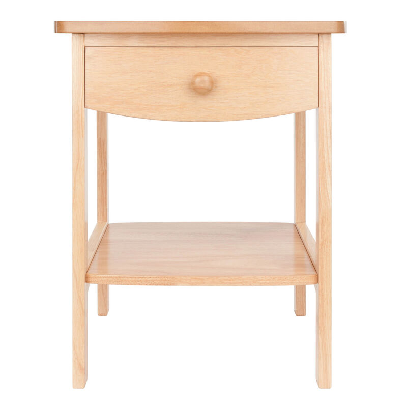Claire Curved Accent Table, Nightstand, Natural