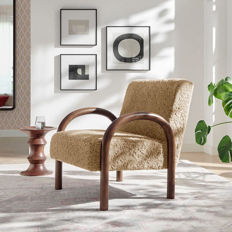 Lunet Faux Shearling Accent Armchair image number 7