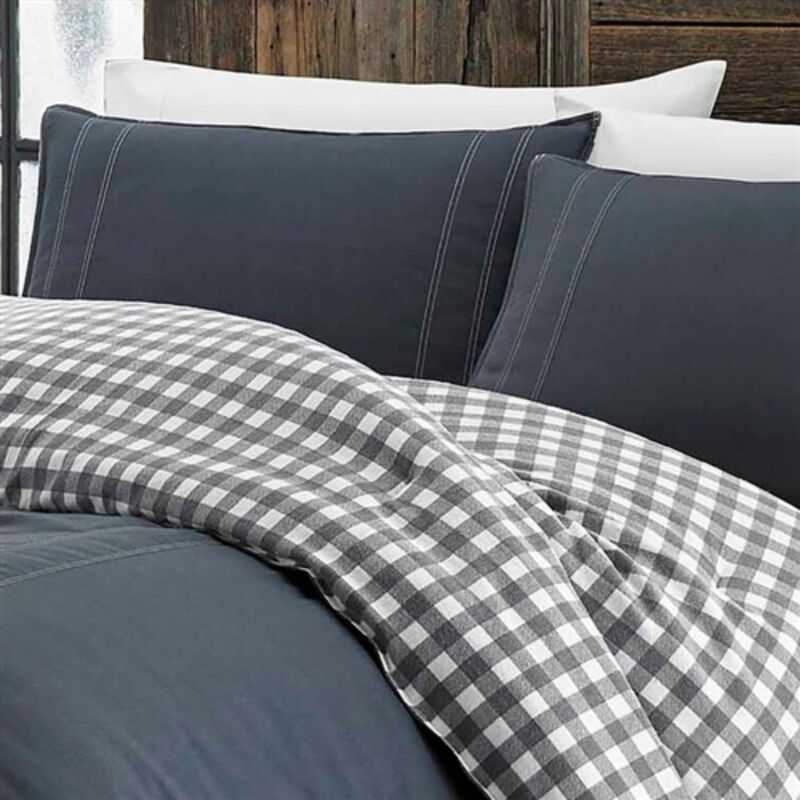 100% Cotton Comforter Set – Plaid Reversible Bedding for All Seasons