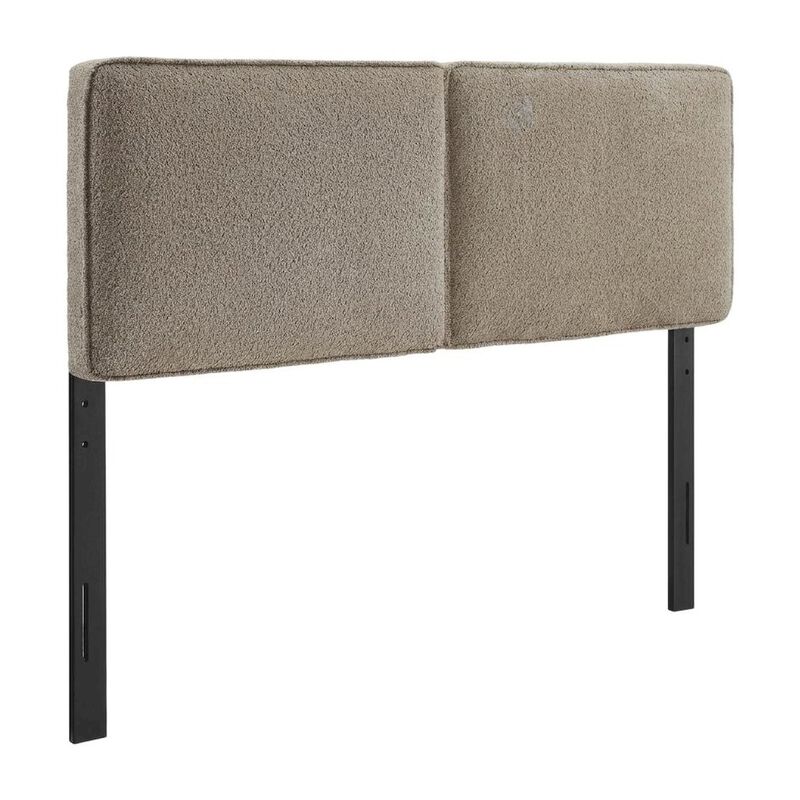 Boucle Fabric King Headboard in Soft Neutral, Padded Upholstery, Durable Frame image number 0