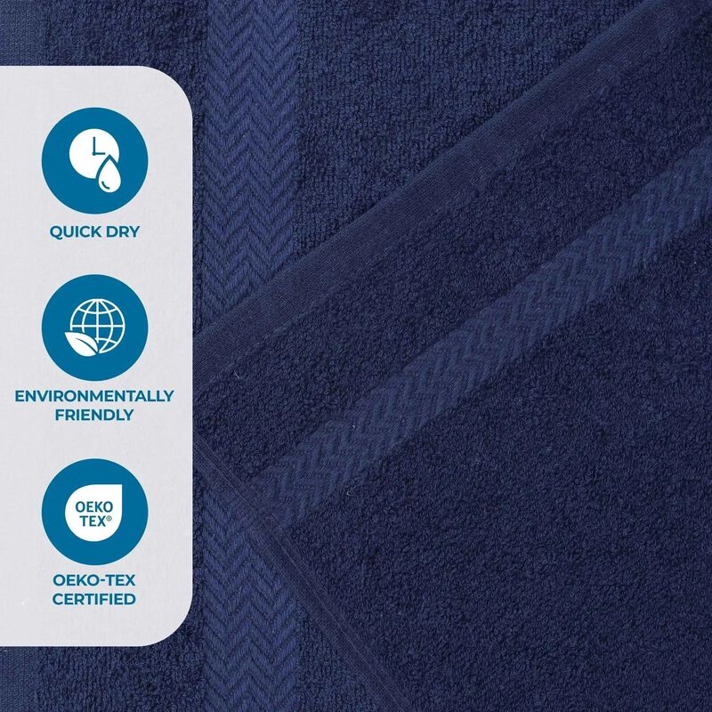 Absorbent Cotton Hand Towel Set of 8 for Bathroom, Spa and Kitchen Use image number 2