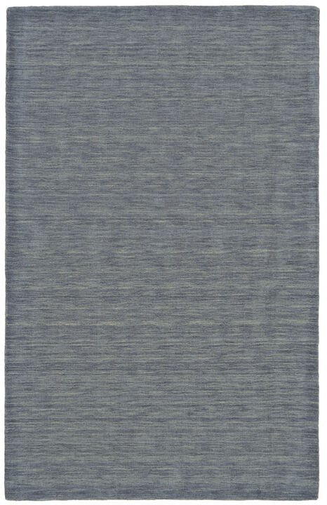 4 X 6 gray And Blue Wool Hand Woven Stain Resistant Area Rug