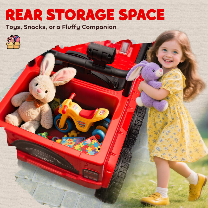 BreeBe 12V 4x4 Kids Electric Car w/ 2WD/4WD Switchable, Remote Control, Spring Suspension System, Back Trailer image number 4