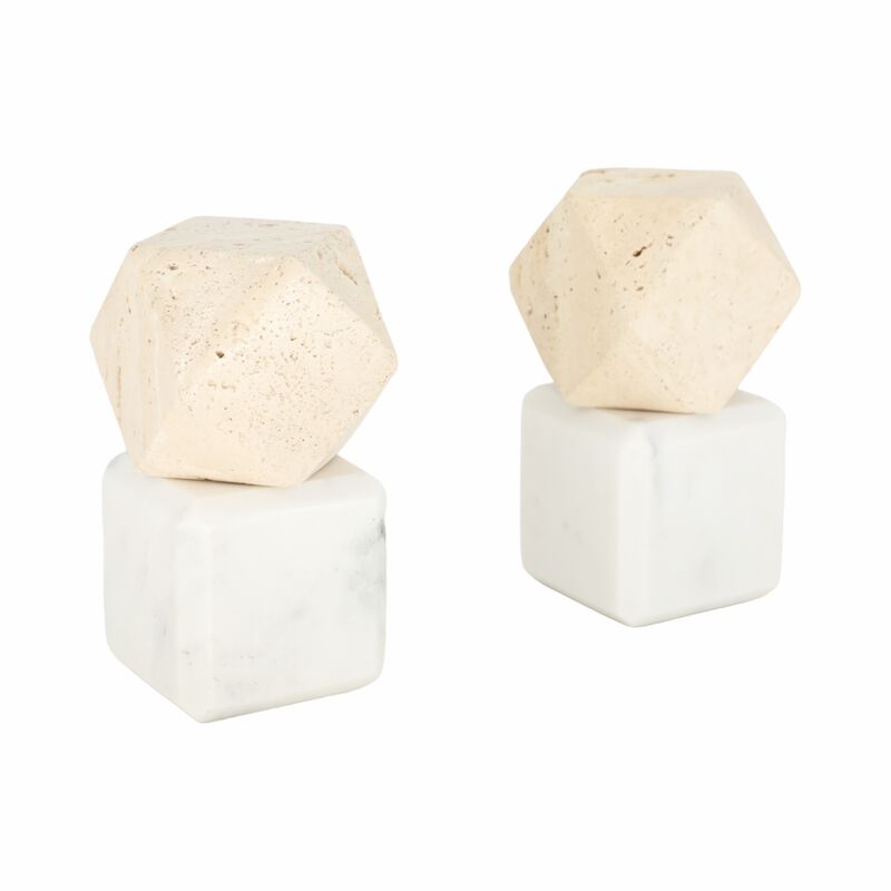 S/2 6" Marble Bookends image number 2