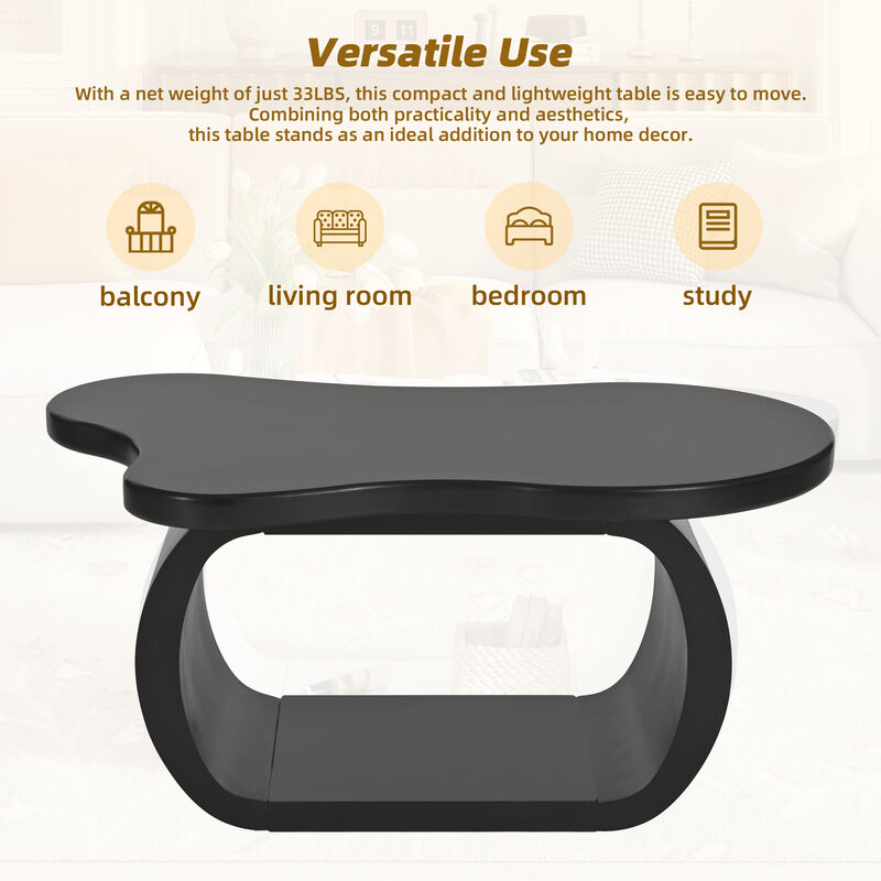 Merax Modern Cloud Coffee Table with 1.5" Thick Tabletop