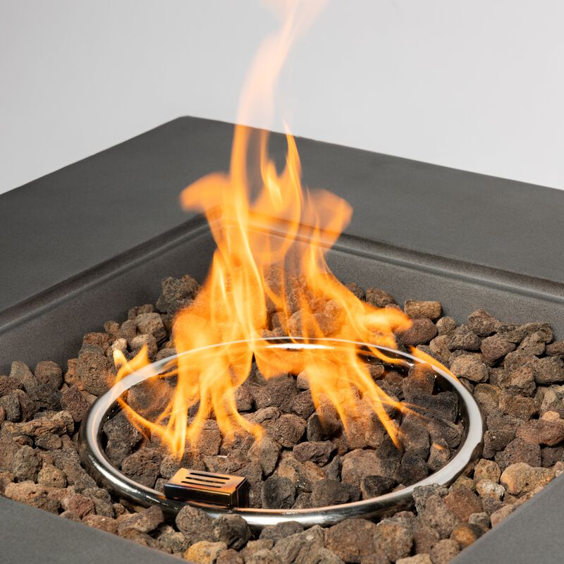Mondawe 35" Fiberglas Fire Pit Table,50K BTU Outdoor Propane E-Ignition Waterproof Fire Table