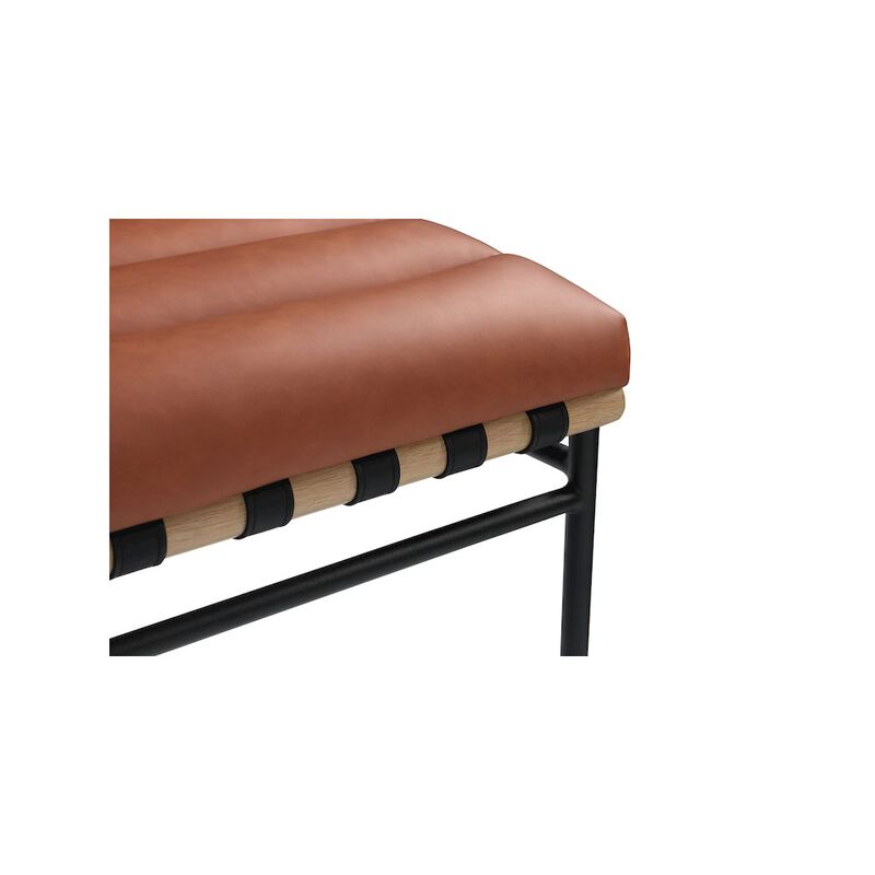 Meridian Furniture Burke Cognac Vegan Leather Dining Chair, Set of 2