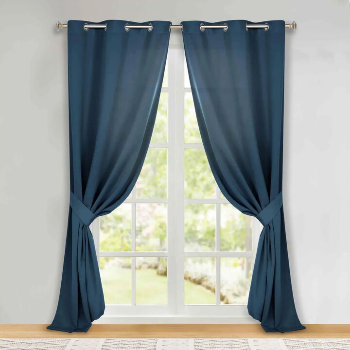 Set of 2 Classic Modern Room Darkening Blackout Curtains
