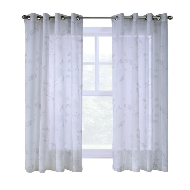Commonwealth Habitat Triston Window Top Panel With 8 Silver Grommets 1" Side Hems and 3" Bottom Hem - 50x63" - White