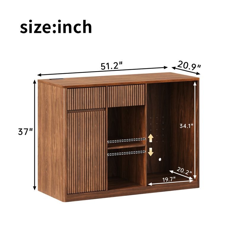 Vattof Modern Fluted Bar Cabinet image number 9