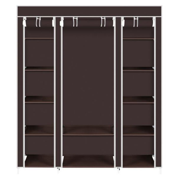Wardrobe Storage Organizer with Non-Woven Fabric and Sturdy Frame