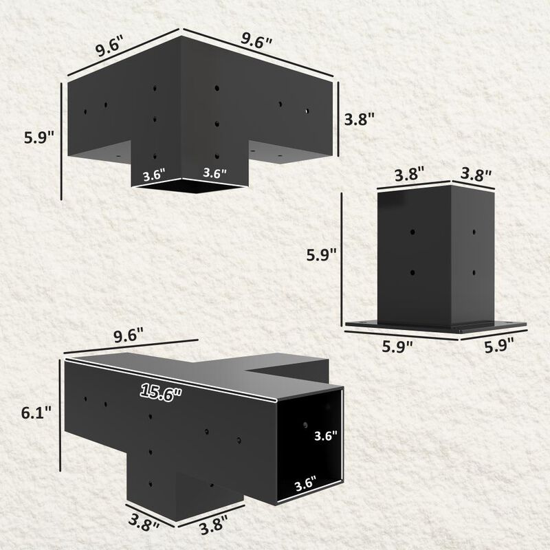 Hivvago 12-Piece Corner Brackets for Pergola image number 2