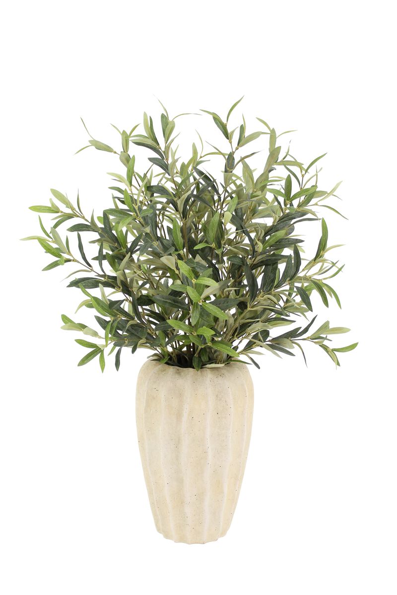 30" Faux Olive Arrangement in Artisan Vase image number 0
