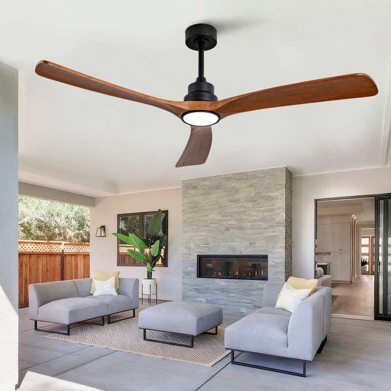 60" Solid Wood Blade Ceiling Fan image number 4