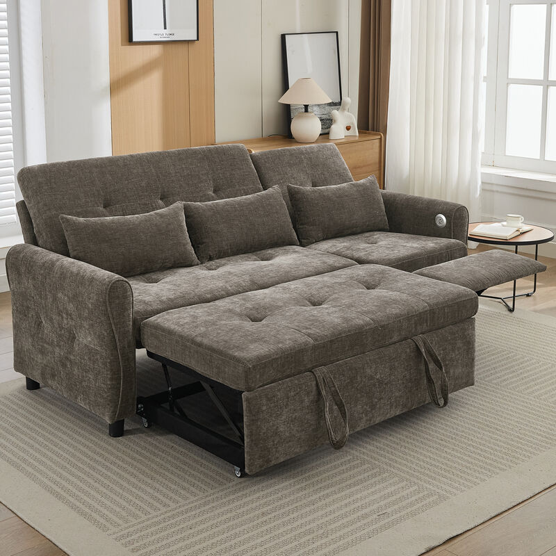 Merax hree-seater Sofa with a Sofa Bed and a Reversible Recliner Sofa