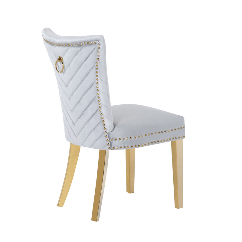 Eva 2 Piece Dining Chairs Finished with Velvet Fabric