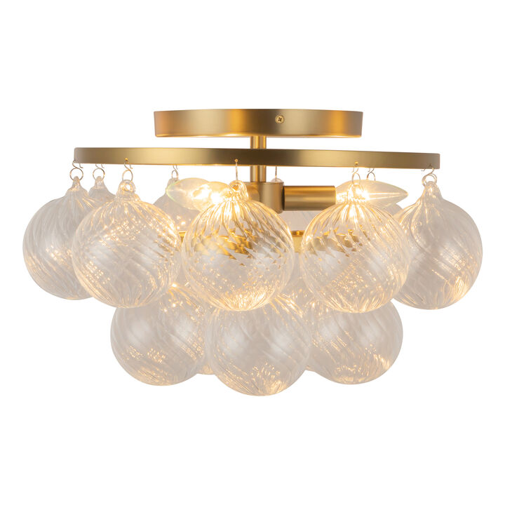 Faye 18 in Semi Flush Mount with Glass