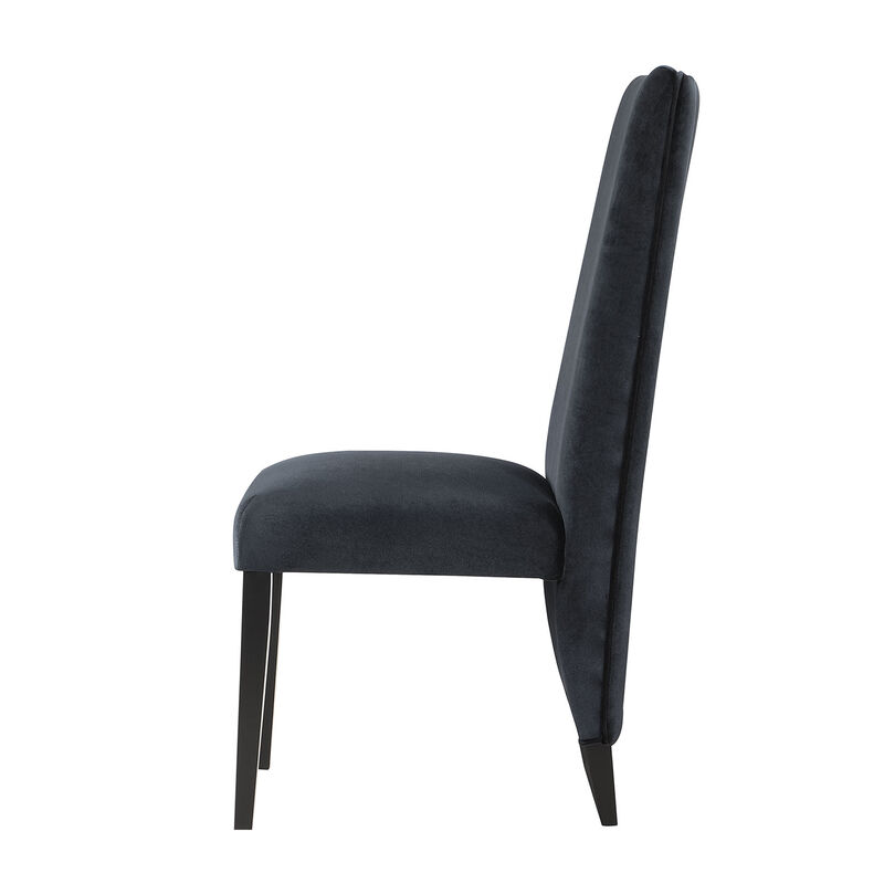 Black Upholstered Dining Chairs Set of 2 image number 2