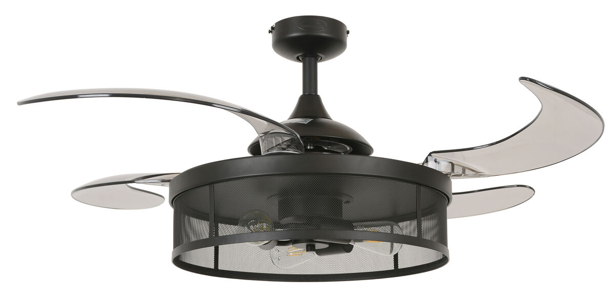 Fanaway Meridian 48" Retractable Blade Ceiling Fan with Light and Remote, Modern Fandelier Ceiling Fan, Patented Design Technology, Stronger Thicker Blades