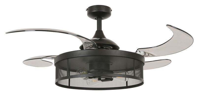 Fanaway Meridian 48" Retractable Blade Ceiling Fan with Light and Remote, Modern Fandelier Ceiling Fan, Patented Design Technology, Stronger Thicker Blades image number 0