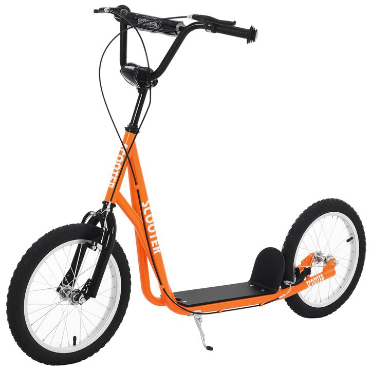 BreeBe Youth Scooter Kick Scooter, Max Load 220 LBS., with Adjustable Handlebar, 16" Inflatable Wheels, Dual Brakes