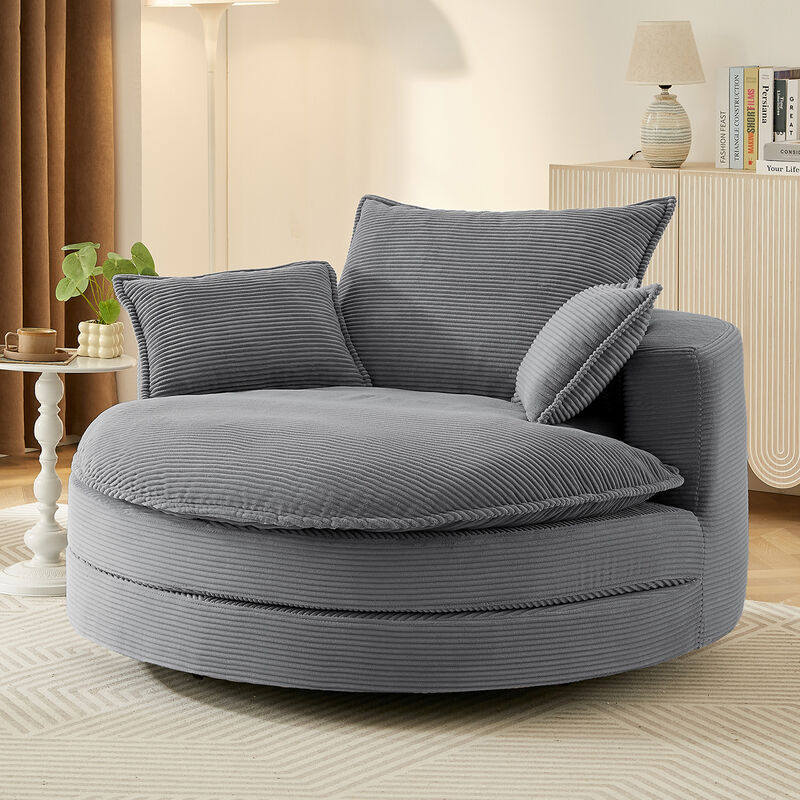 Vikber Accent Swivel Barrel Chair image number 1