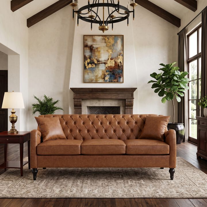 Zutung PU Leather 3‑Seater Sofa