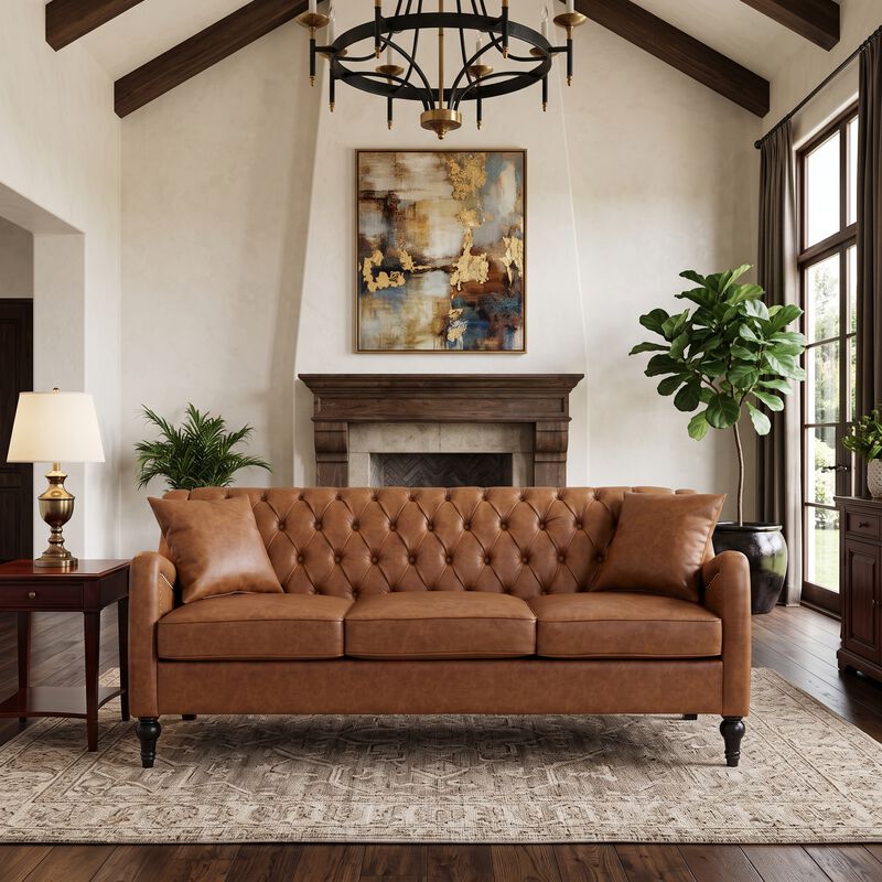 Zutung PU Leather 3‑Seater Sofa image number 1