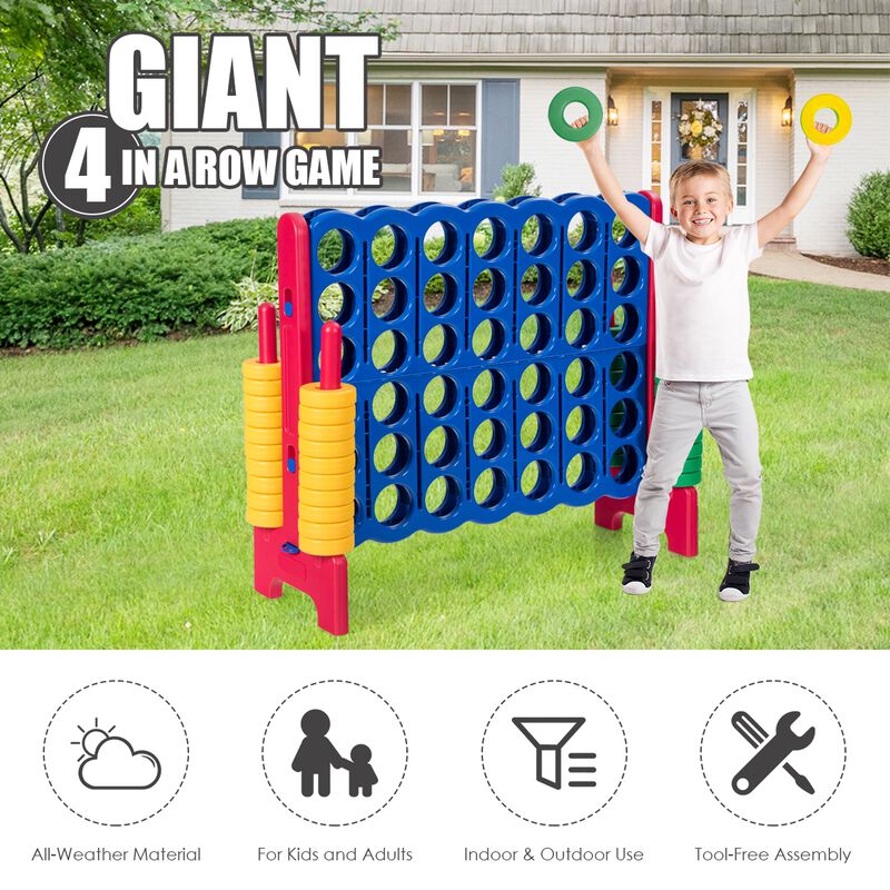 Family-Sized 4-to-Score Game with Jumbo Rings &ndash; Quick-Release Reset for Endless Play
