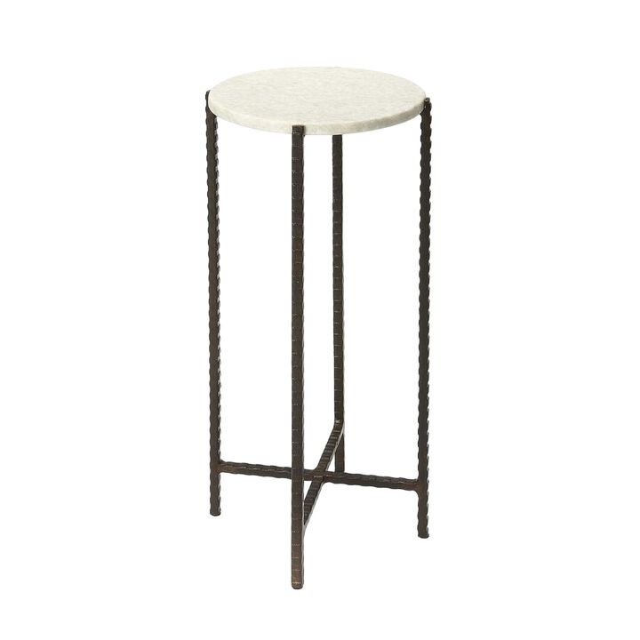 Butler Specialty Company Nigella Marble and Cross Legs Side Table, Multi-Color