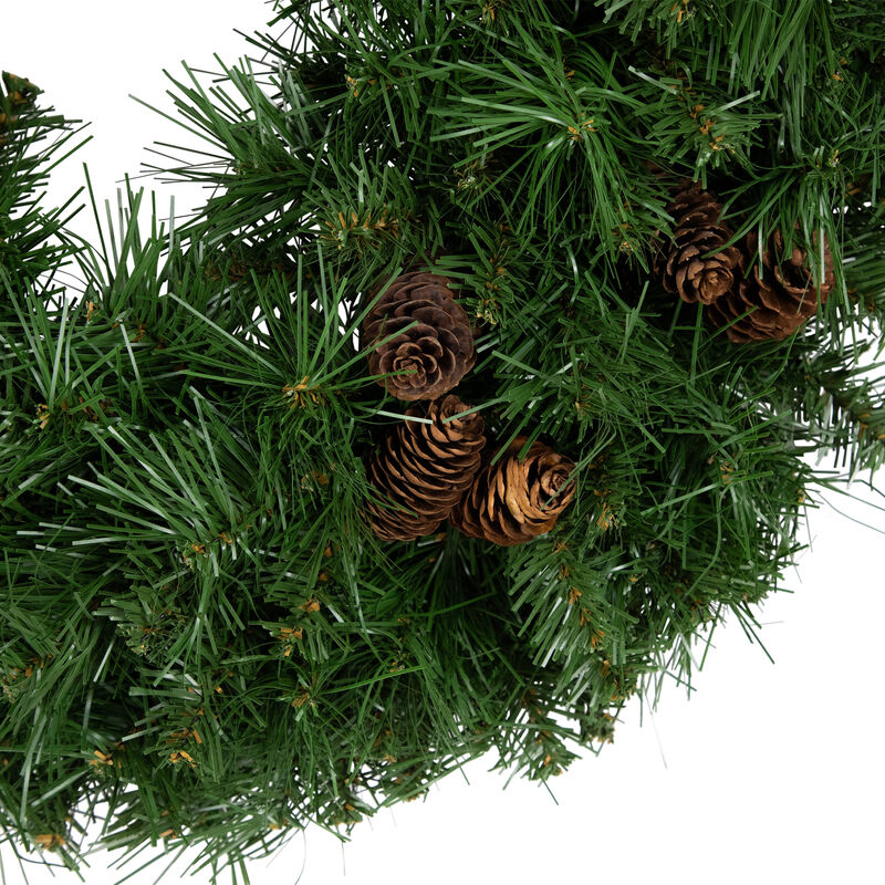 Dakota Red Pine Artificial Christmas Wreath with Pine Cones - 24-Inch  Unlit