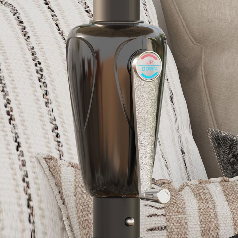 FUFU&GAGA 11FT 3-Tier Patio Umbrella &ndash; Navy Blue, Crank and Tilt, UV-Resistant Polyester, Heavy-Duty Steel Frame, Outdoor Sunshade (No Base, No Lights)