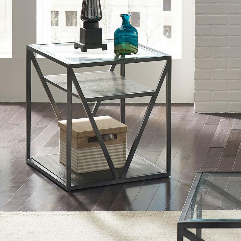 Liberty Furniture Arista End Table in Cobblestone Brown w/ Gray Dusty Wax Hang-up image number 3